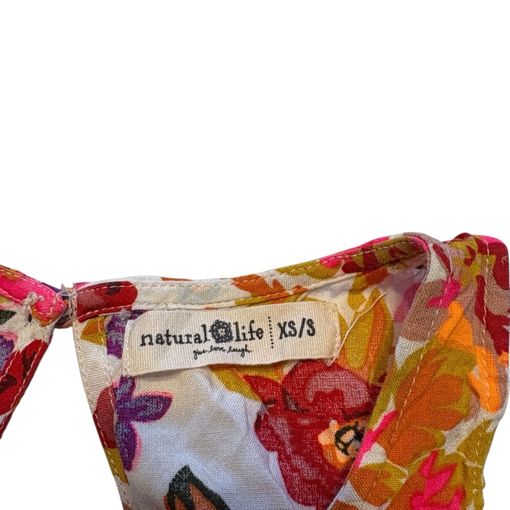NATURAL LIFE Katie Floral Maxi Dress Size XS/S White Pink Sleeveless Boho Summer - Picture 10 of 11